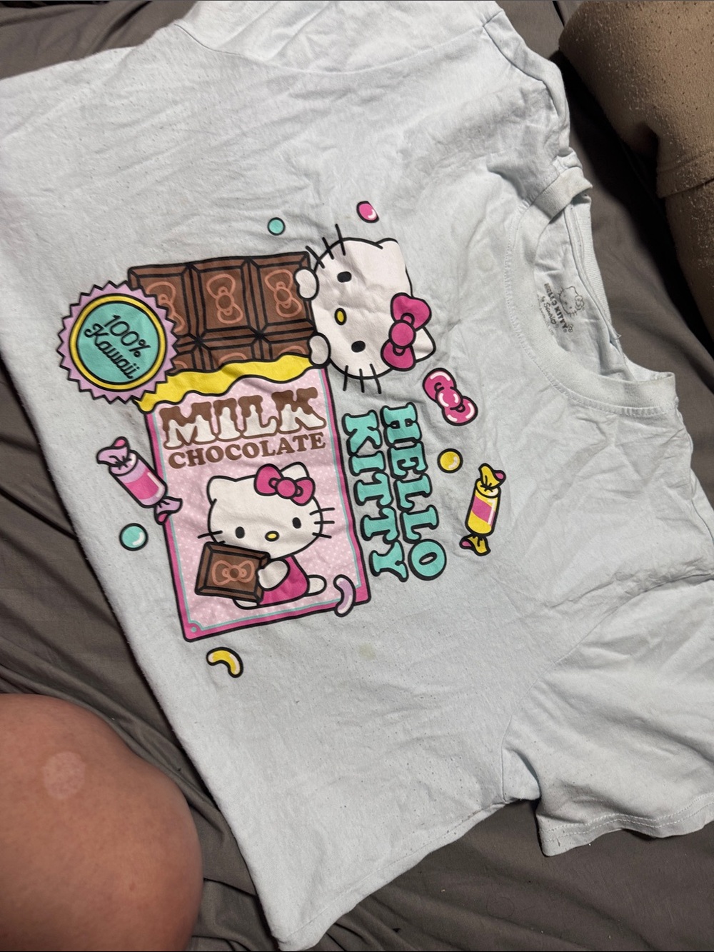 Hello Kitty Milk Chocolate Graphic Tee - Light Blue